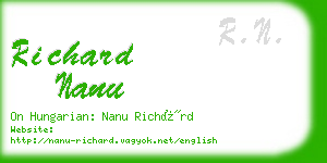 richard nanu business card